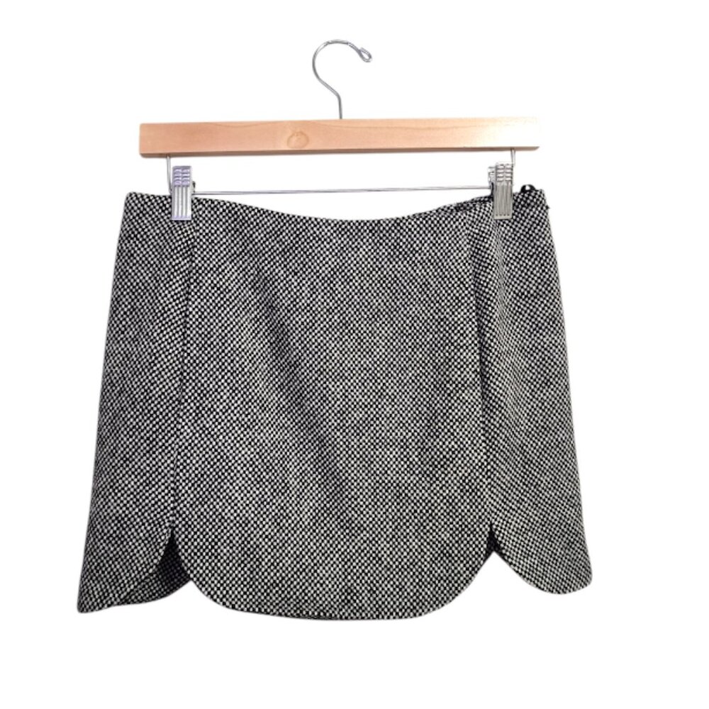 ARMANI EXCHANGE A/X VINTAGE y2k tulip mini skirt‎ black white wool knit size 4